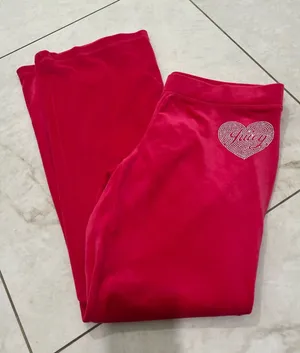 NEW Juicy Couture Hot Pink Velour Track Pants Size Large thumbnail 1