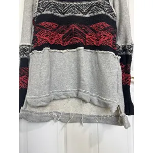 Free People Snow Angel Sweater XS Fair Isle Angora Blend Distressed Boho thumbnail 4