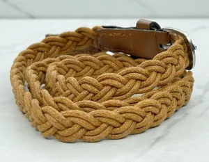 Brown Rope Braided Woven Faux Leather Trim Belt Size XS Womens thumbnail 7