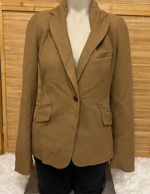 Mercer & Madison tan waffle knit fitted blazer suit jacket NWT woman’s XS thumbnail 1
