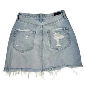Abercrombie & Fitch Zoe Natural Rise Vintage A-Line Denim Jean Skirt Light Wash thumbnail 2