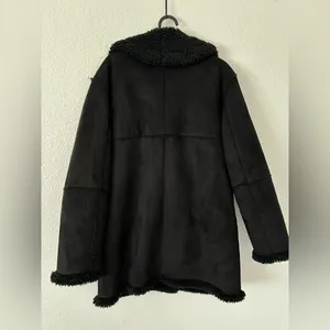 Aritzia wilfred free black catrina sherpa button down sz XS thumbnail 7