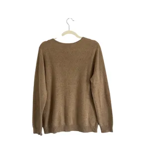Charter Club Luxury Cashmere Crewneck Sweater Tan Sz Large Minimalist Classic thumbnail 4