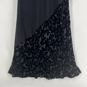Laura Ashley Black Silk Blend Burnout Velvet‎ Hem Spaghetti Strap Maxi Dress thumbnail 5