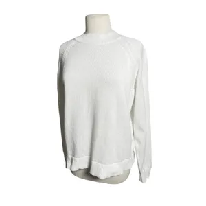 QUINCE Women’s White Organic Cotton Roll Neck Pull Over Sweater thumbnail 6