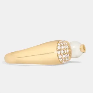 Dior D-FUSION RING Gold-Finish Metal a White Resin Pearl Silver-Tone Crystals thumbnail 2