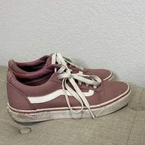 Vans Mauve and White Low-Top Sneakers 8.5 thumbnail 3