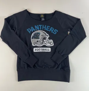 NFL Juniors Collection Carolina Panthers Black Pullover Sweatshirt Size M thumbnail 1