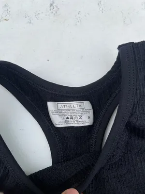 Athleta Black Ribbed Racerback Tank Top thumbnail 2