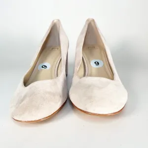 Marc Fisher Wiley Pink Suede Leather Block Kitten Pumps Heels Shoe 9 Women NWOT thumbnail 2