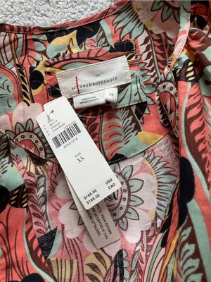 Anthropologie The Somerset Maxi Dress Pink Rose Floral XS NEW thumbnail 8