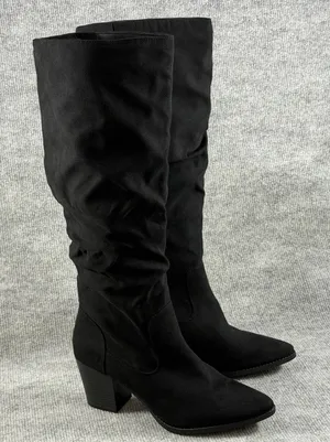 Sun + Stone Size-8M Womens Elviss Slouch‎ Knee High Dress Boots Black thumbnail 1