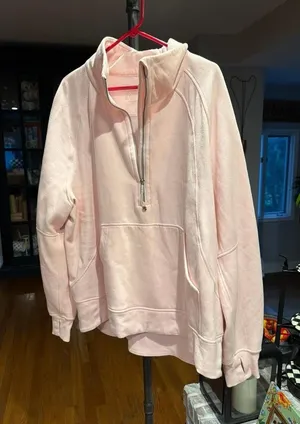 lululemon Scuba Oversized Funnel-Neck Half Zip pink milkshake XL-XXL thumbnail 1