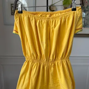 Vintage 80s Maurice Michaels Yellow Romper Ruffle M L thumbnail 8