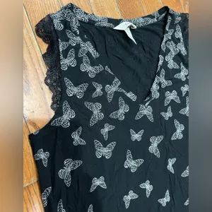 Soma Black Butterfly Pattern Tank Top thumbnail 3