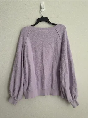 Free People Found My Friend Pullover in Lavender, Size XL, NEW thumbnail 6