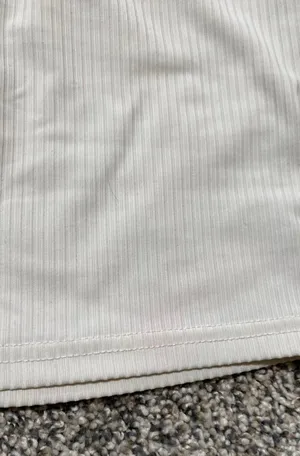 Chic White Ribbed Faux Button Tube Top Size M thumbnail 7