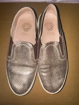 Vince Camuto Women's Gold Metallic Snakeskin Slip-On Sneakers size 7 thumbnail 1