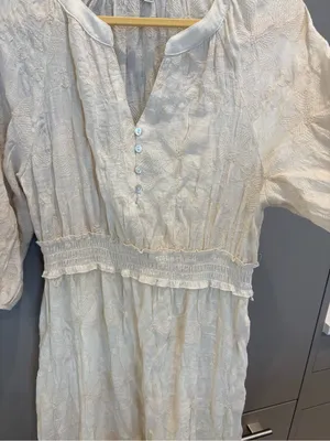 Rose & Everly Cream Embroidered Maxi Dress Boho Cottagecore Tiered Ruffle - XL thumbnail 5