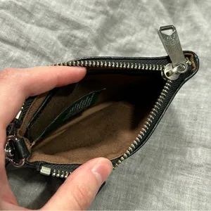 Lauren Ralph Lauren Black Leather Coin Purse Clutch Wristlet thumbnail 8