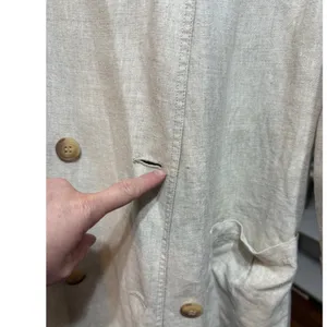 Avec Les Filles Oversized Light‎ Tan Linen Trench Coat Sz S Linencore Neutral thumbnail 14