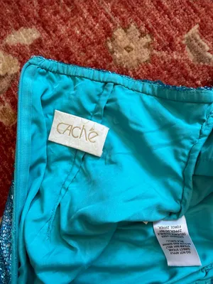 Teal & Blue Ruched Spaghetti-Strap Evening Gown thumbnail 11