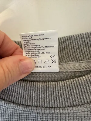 Fiable womans Gray Waffle Knit Crewneck Pullover Sweatshirt XL new thumbnail 6