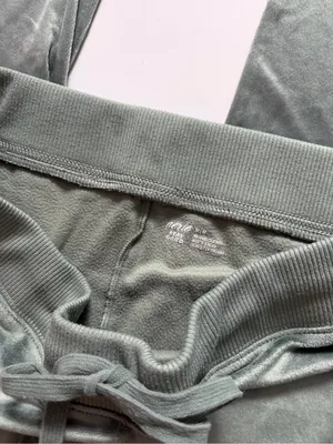 Aerie Dreamy Velour Low Rise Lounge Pants, Green, Size M thumbnail 5
