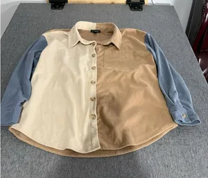 Tribal Colorblock Corduroy Button Down Shirt Sz S Country Shacket Fall thumbnail 1