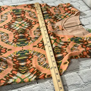 Collective Concepts Multicolor Watercolor Coral sleeveless Blouse size Large thumbnail 9