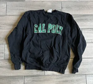 Champion Black Crewneck Sweatshirt with Green CAL POLY Lettering thumbnail 1