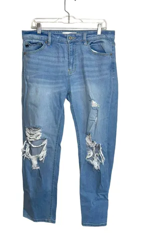 KanCan Norinne Light Wash High Rise Ripped Straight Leg Jeans thumbnail 2