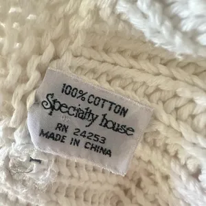 Specialty House White Crochet Sweater Cardigan Vest Large‎ Button Boho Fisherman thumbnail 8