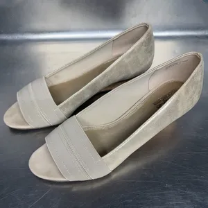 Coach metallic women’s wedge peep toe cork size 10 thumbnail 1