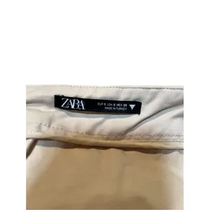 Zara Women's Sz Small Gabardine Top with Belt Light Beige Khaki Strapless Cotton thumbnail 13