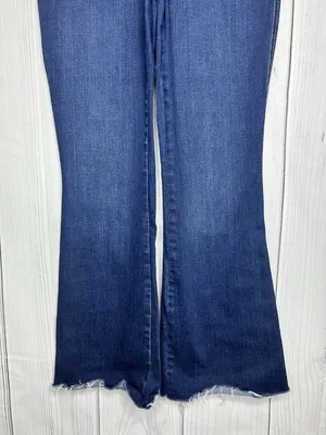 Spanx Flared Denim Jeans Raw Edge Hem Rise Sz XL (34x30) 20327R thumbnail 3