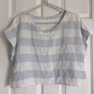 Altar’d State NWT shirt blue white stripe top large womens blouse thumbnail 1
