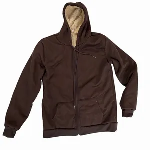 Women's Brown and Cream Fuzzy Lined Zip Up Hoodie Size S #260425 thumbnail 1
