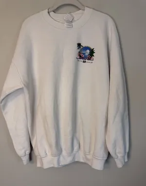 Gildan Secrets Jamaica Ocean City MD Crewneck white Sweatshirt Women's L thumbnail 1