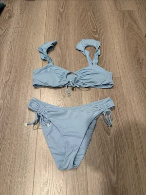 Dippin' Daisy's Bikini Set Light Powder Blue Luna Top and Scrunch Bottom Large thumbnail 3