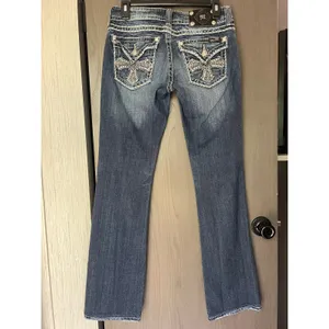 Miss Me Jean Rhinestone Embellished Cross Pocket Low Rise Bootcut 28x31 JP504689 thumbnail 2
