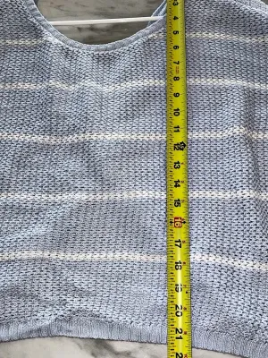 Hollister Sky Blue & White Striped Twist-Back Sweater Large thumbnail 3