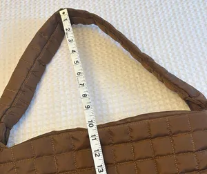 NEW! Brown Quilted Tote Bag Lightweight Nylon Oversized Active Boho Streetwear thumbnail 11