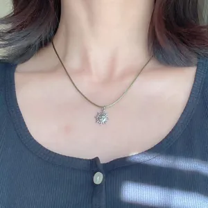 stainless steel sun boho retro vintage style necklace☀️ thumbnail 3