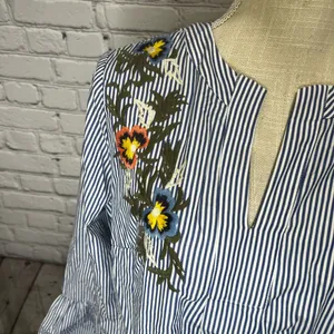 NWT Caslon puff sleeve embroidered blouse small thumbnail 7