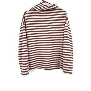 J. Crew size small purple gray striped turtleneck long sleeve top‎ shirt thumbnail 2