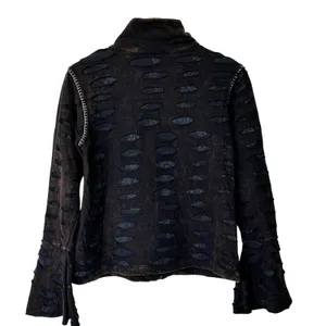 The Pyramid Collection sweatshirt M Y2K Appliqués Cutwork Zip Front whimsigoth thumbnail 2
