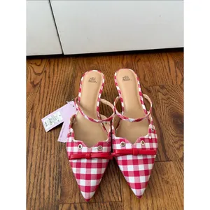 Wild Fable Lysandra Red Gingham Pointed-Toe Slingback Kitten Heels Size 8.5 New thumbnail 2