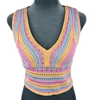 Hollister Crochet Halter‎ Top Small Boho Festival Knit Y2K Fairycore Summer NEW! thumbnail 1