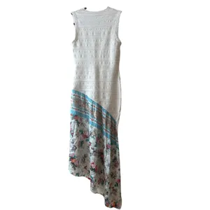 AMUR Eleanor Asymmetric Floral‎ Silk Blend Midi Dress Ivory Size S thumbnail 6